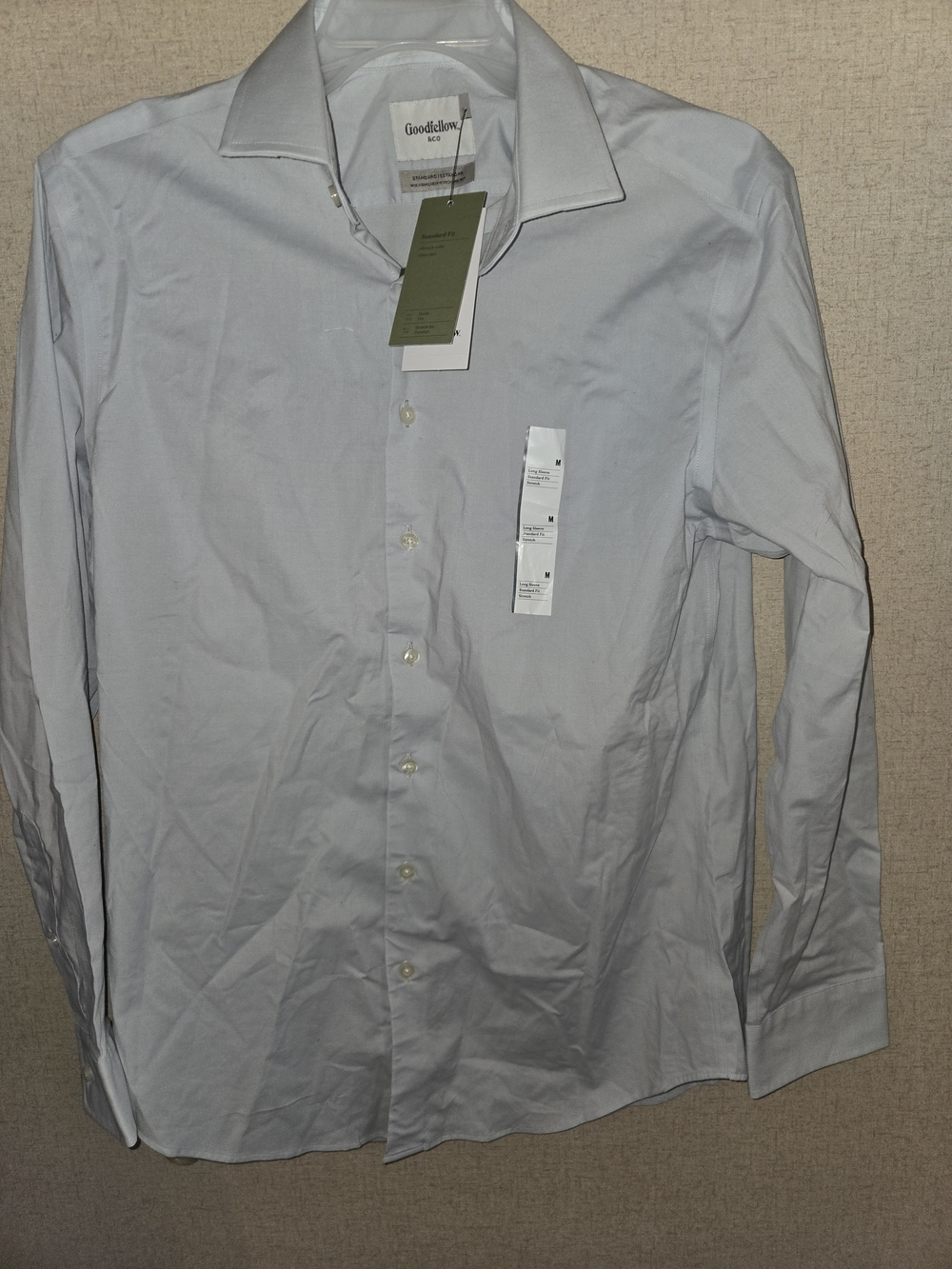 Goodfellow & Co Light Blue Spread Collar Dress Shirt Size Medium
